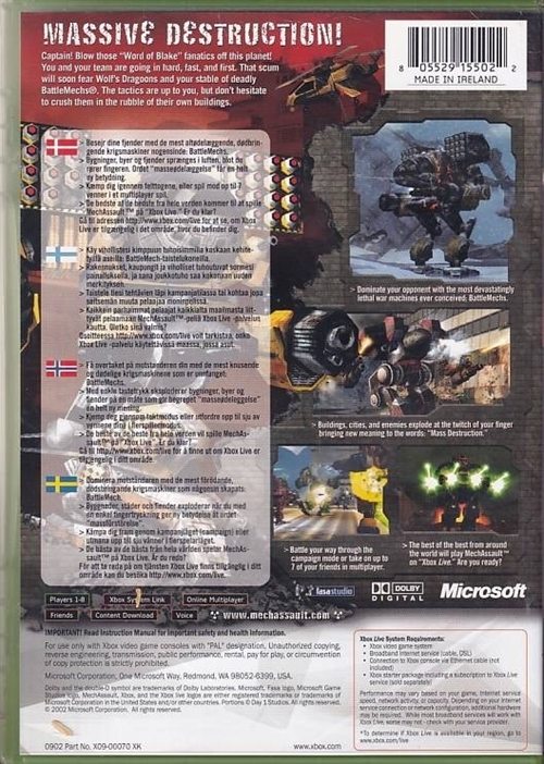 MechAssault  - XBOX (B Grade) (Genbrug)
